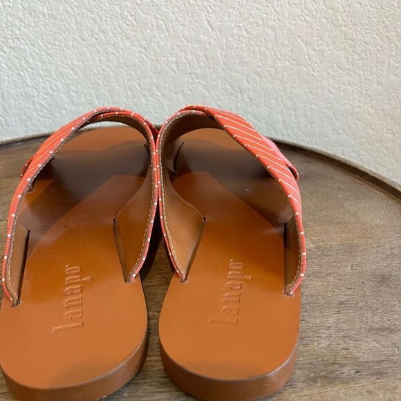 Lanapo Malta N6 Sandal Criss Cross Strap Canvas Leather Women’s 39 | US 8 - Picture 5 of 10